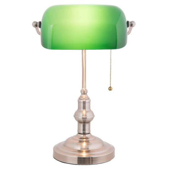 Clayre &amp; Eef   | Bureaulamp Bankierslamp Groen 27x17x41 cm E27/max 1x60W | 5LL-5100