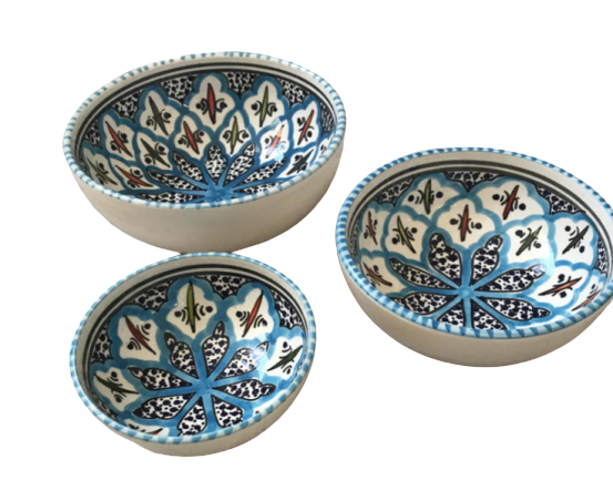 Tapas setje  3 delig Turquoise blue fine | TB.TP.3D | Dishes &amp; Deco