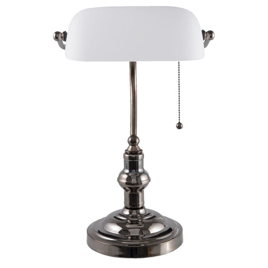 Clayre &amp; Eef   | Bureaulamp Bankierslamp Wit 27x23x42 cm E27/max 1x60W | 5LL-5100W