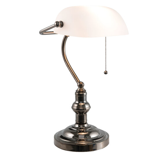 Clayre &amp; Eef   | Bureaulamp Bankierslamp Wit 27x23x42 cm E27/max 1x60W | 5LL-5100W