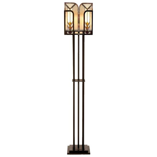 Clayre &amp; Eef   | Tiffany Vloerlamp Beige, Bruin 35x28x182 cm E27/max 1x60W | 5LL-5565