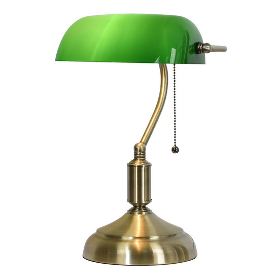 Klassieke Bureaulamp 27*17*41 cm E27/max 1*60W Groen | 5LL-5104 | Clayre &amp; Eef