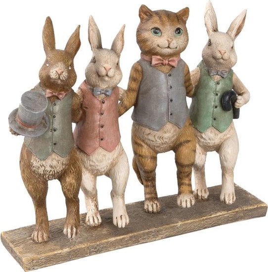 Decoratie figuur dieren 23*6*19 cm Meerkleurig | 6PR2174 | Clayre &amp; Eef 1