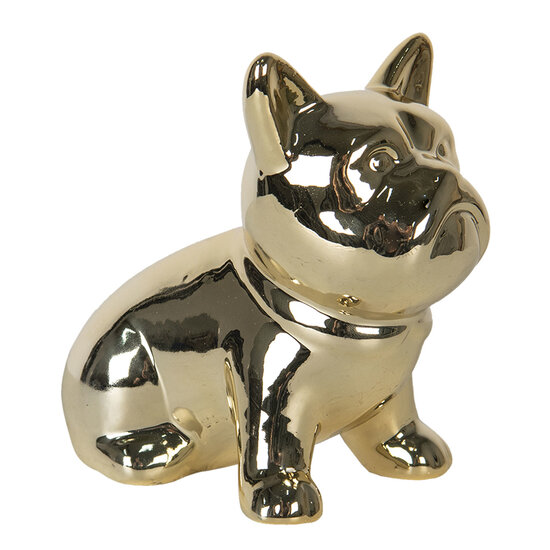 Decoratie hond 12 cm Goudkleurig | 6CE1169 | Clayre &amp; Eef