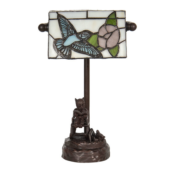 Bureaulamp Tiffany 17*15*28 cm E14/max 1*25W Meerkleurig | 5LL-6050 | Clayre &amp; Eef 1