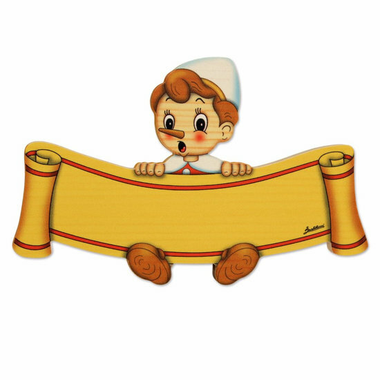 Houten naambord pinokkio 17,5 x 11 cm | Bartolucci