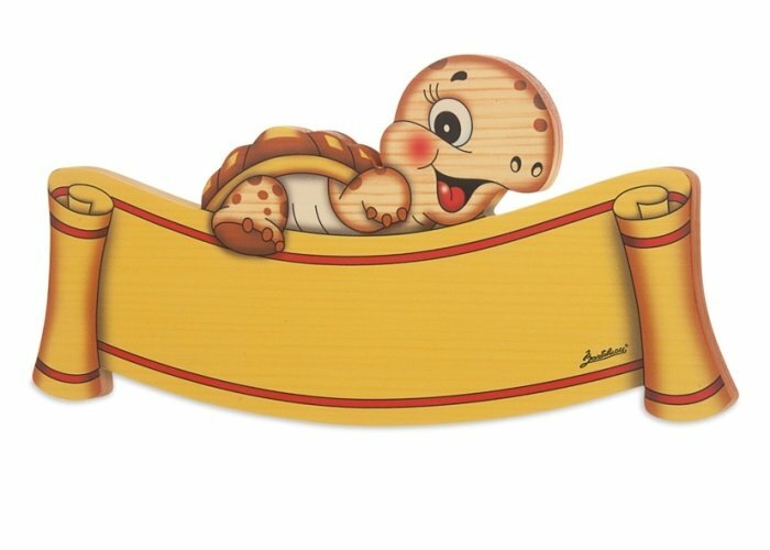 Houten naambord schildpad 29 x 13 cm | Bartolucci