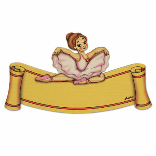 Houten naambord Ballerina 17,5 x 9,5 cm | Bartolucci