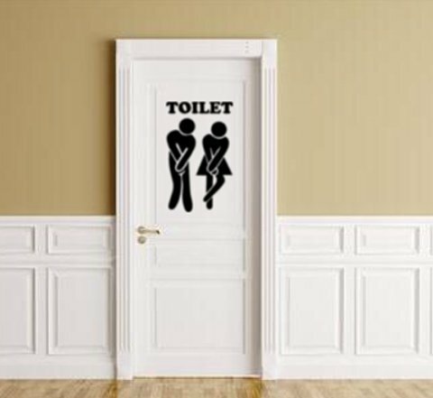 Sticker wc toilet nood man vrouw | Rosami Decoratiestickers