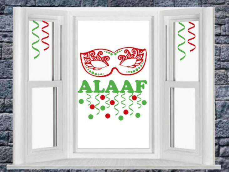 Raamsticker set Carnaval Alaaf, Confetti en masker | Rosami