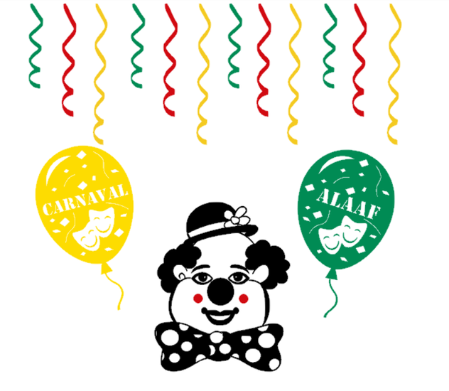 15 delige stickerset herbruikbaar serpentine clown &amp; ballonnen | Carnaval | Rosami