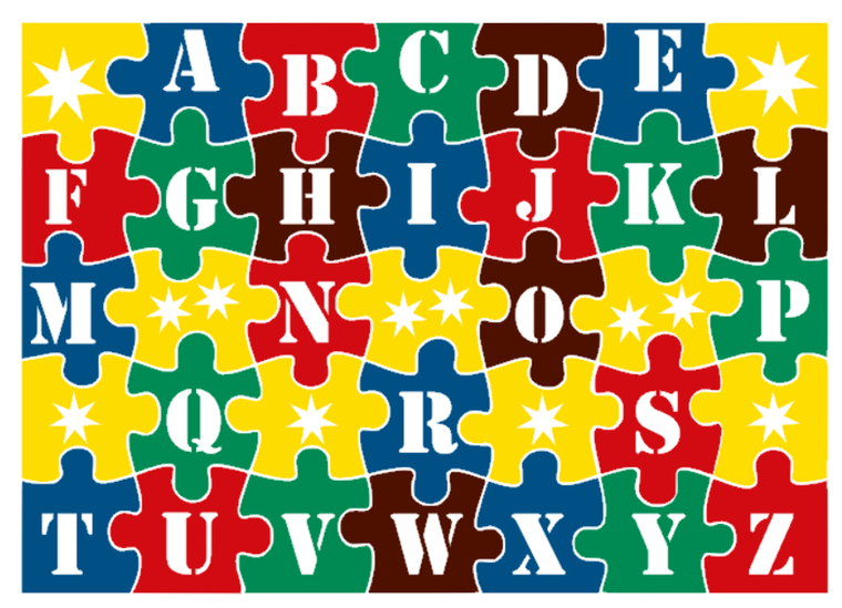 Ik leer het alfabet ABC puzzel herbruikbare raamstickers | Rosami Decoratiestickers