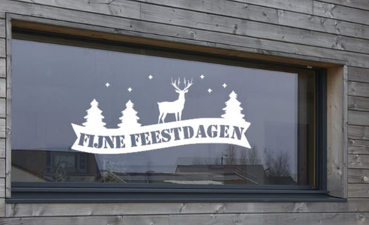 Fijne feestdagen kerst | Raamstickerset 7 delig herbruikbaar | Rosami Decoratiestickers