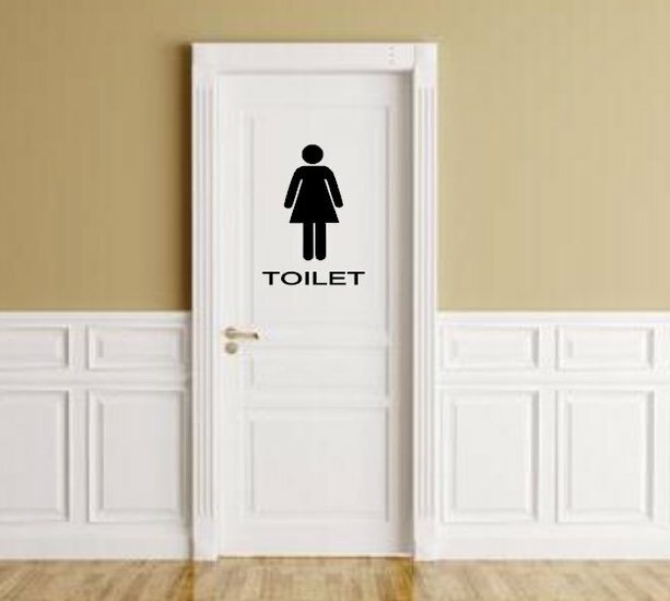 Toiletsticker dames silhouette vrouw | Rosami Decoratiestickers