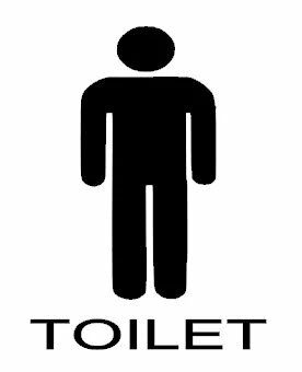 Sticker voor heren toilet silhouette man | Rosami Decoratiestickers 1