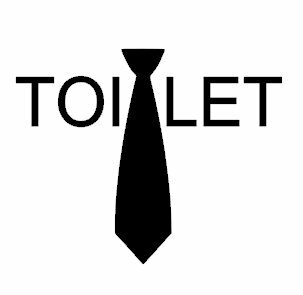 Toiletsticker voor heren toilet met stropdas | Rosami Decoratiestickers 1