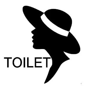 Sticker voor toilet dames met silhouette vrouw | Rosami Decoratiestickers 1