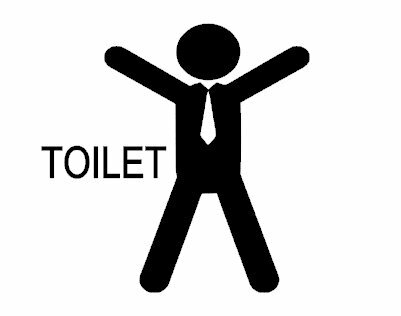 Sticker heren toilet met silhouette man | Rosami Decoratiestickers 1