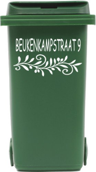 Sticker voor kliko container straatnaam + nummer tak | Rosami Decoratiestickers