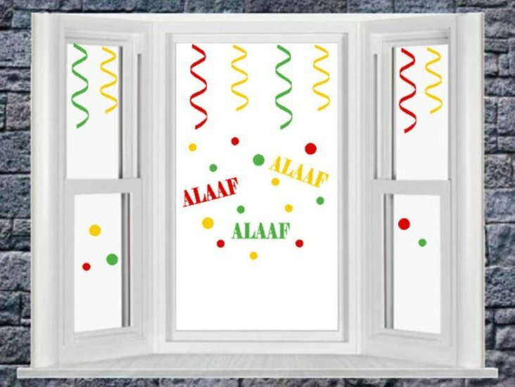 Raamstickerset Carnaval herbruikbaar serpentine + confetti &amp; Alaaf | Rosami Decoratiestickers