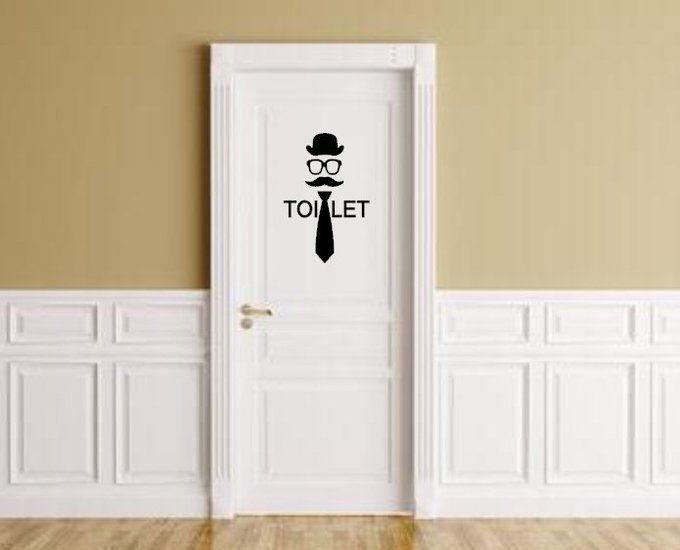 Heren toilet stropdas hoed bril &amp; snor sticker | Rosami Decoratiestickers