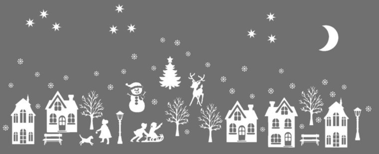 Voordeelset 59 delig raamsticker herbruikbaar kerst wintertafereel | Rosami Decoratiestickers 1