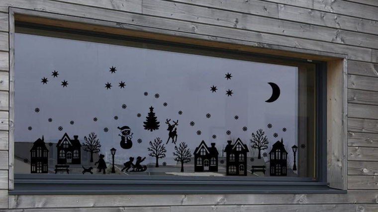 Voordeelset 59 delig raamsticker herbruikbaar kerst wintertafereel | Rosami Decoratiestickers 2