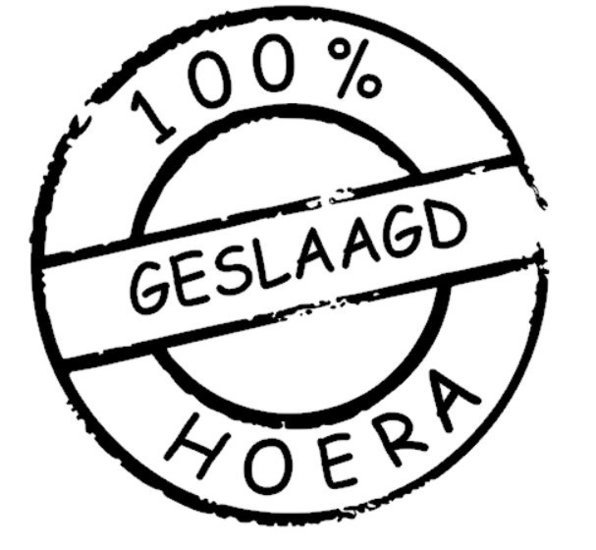 Sticker 100% geslaagd hoera | Rosami | Decoratiesticker