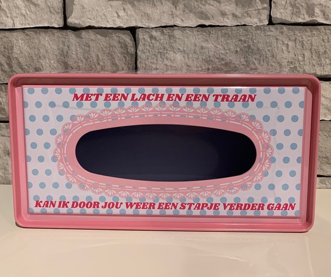 Tissue box - lach en een traan | Persoonlijk Cadeau