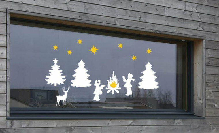 Raamstickerset kerst wintertafereel herbruikbaar statisch | Rosami Decoratiestickers 3