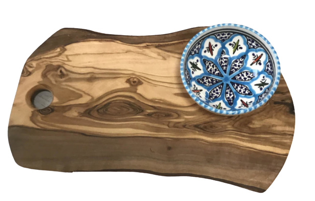 Turquoise blue fine tapasplank met schaaltje | TP.TB.2D | Dishes &amp; Deco 1