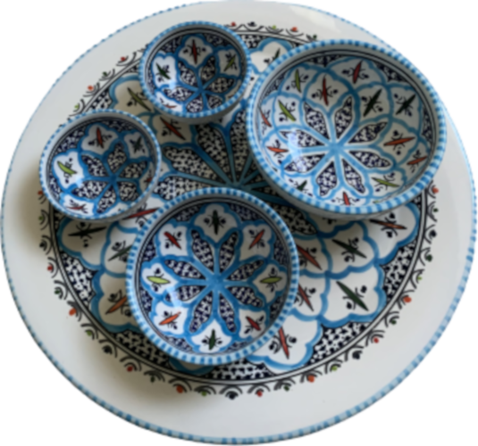 Turquoise Blue Fine tapas Party set 5 delig | TP.PY.TB | Dishes &amp; Deco