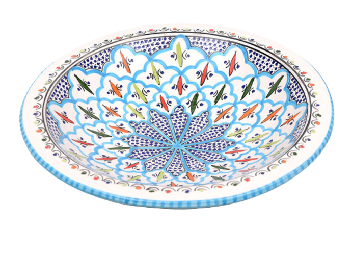 Turquoise blue fine salade serveer schaal &Oslash; 35 cm | SOR.BC.35 | Dishes &amp; Deco