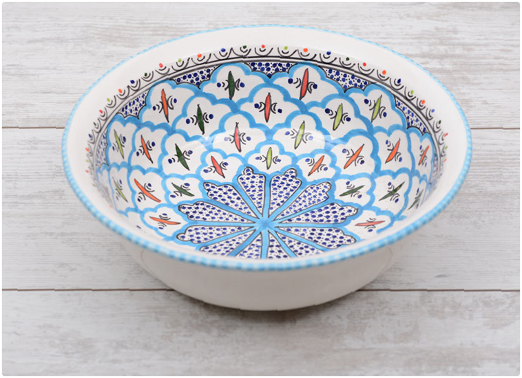 Turquoise blue fine saladier &Oslash; 30 cm | SS.BC.30 | Dishes &amp; Deco 1