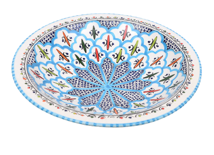 Turquoise blue fine salade serveer schaal &Oslash; 30 cm | SOR.BC.30 | Dishes &amp; Deco