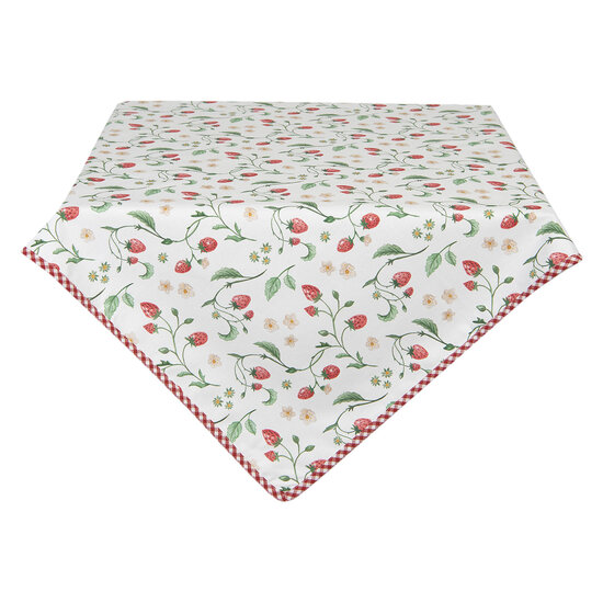 Clayre &amp; Eef   | Tafelkleed Wit, Rood, Groen 150x250 cm | WIS05