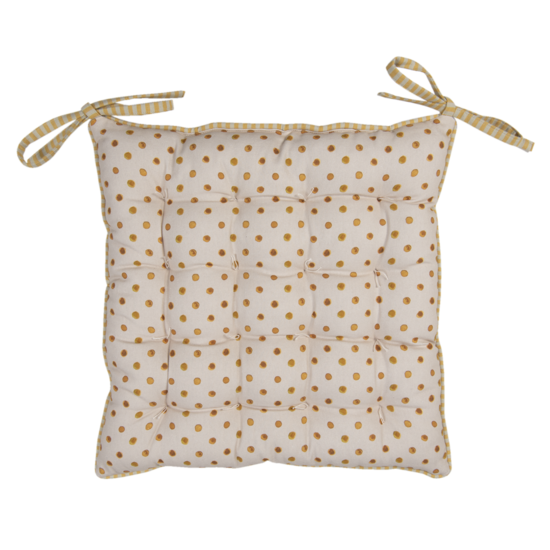 Clayre &amp; Eef   | Stoelkussen Foam Beige, Geel 40x40x4 cm | LEL29