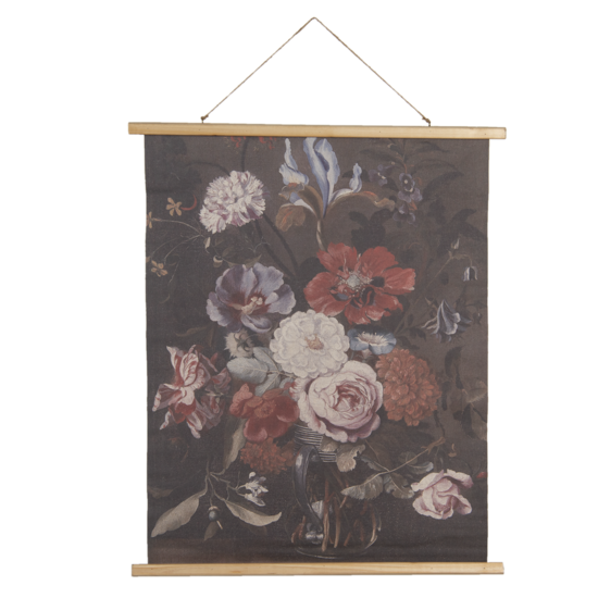 Clayre &amp; Eef   | Wandkleed Zwart, Roze 80x2x100 cm | 5WK0035