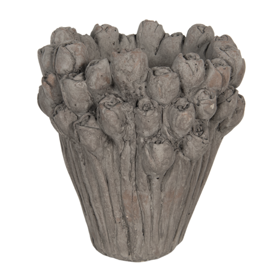 Clayre &amp; Eef   | Bloempot Binnen Grijs &oslash; 23x25 cm | 6TE0357