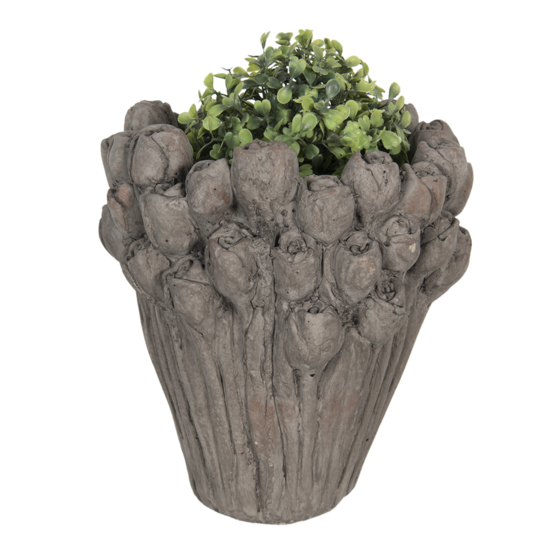 Clayre &amp; Eef   | Bloempot Binnen Grijs &oslash; 23x25 cm | 6TE0357