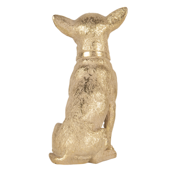 Clayre &amp; Eef   | Decoratie Hond Goudkleurig 13x9x18 cm | 6PR3429