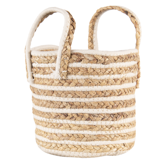 Clayre &amp; Eef   | Opbergmanden Set van 3 Beige, Bruin &oslash;21x20 cm | 6RO0514