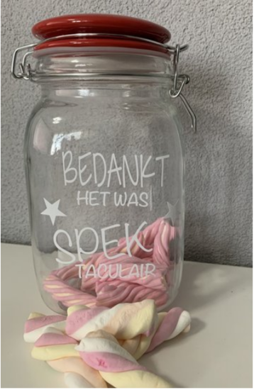 Snoeppot groot Bedankt het was Spektaculair | Juf &amp; Meester Cadeau