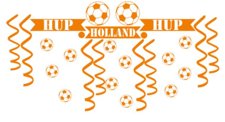 27 delige voetbal sticker set herbruikbaar serpentine, confetti hup holland hup | Rosami Decoratiestickers