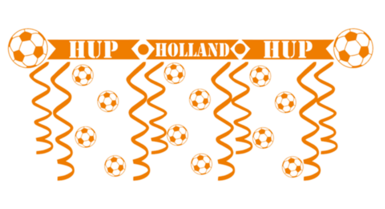 27 delige voetbal sticker set herbruikbaar serpentine, confetti hup holland hup | Rosami Decoratiestickers 1