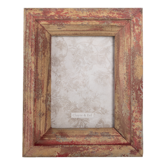 Clayre &amp; Eef   | Fotolijst Rood 26x3x21 cm / 15x20 cm | 2F0795