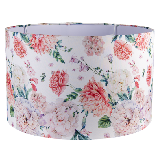 Clayre &amp; Eef   | Lampenkap Hanglamp Wit, Roze &oslash; 45x28 cm / E27 | 6LAK0501