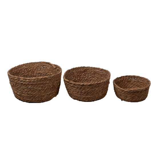 Clayre &amp; Eef   | Opbergmanden Set van 3 Bruin &oslash; 30x15 cm | 6RO0520