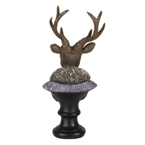 Clayre &amp; Eef   | Decoratie Beeld Hert Bruin, Paars 10x9x23 cm | 6PR4612