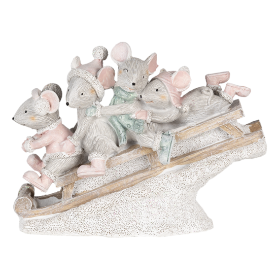 Clayre &amp; Eef   | Decoratie Beeld Muis 15x5x11 cm | 6PR4709